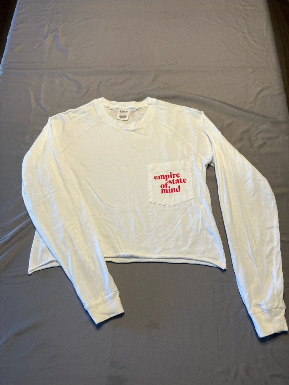 PINK Victoria's Secret White Tee with Pink Accent Logo